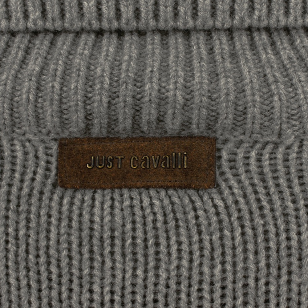 Vintage 00s 2000s Just Cavalli Grey Wool Knit Cardigan Sweater Jacket - Picture 5 of 6